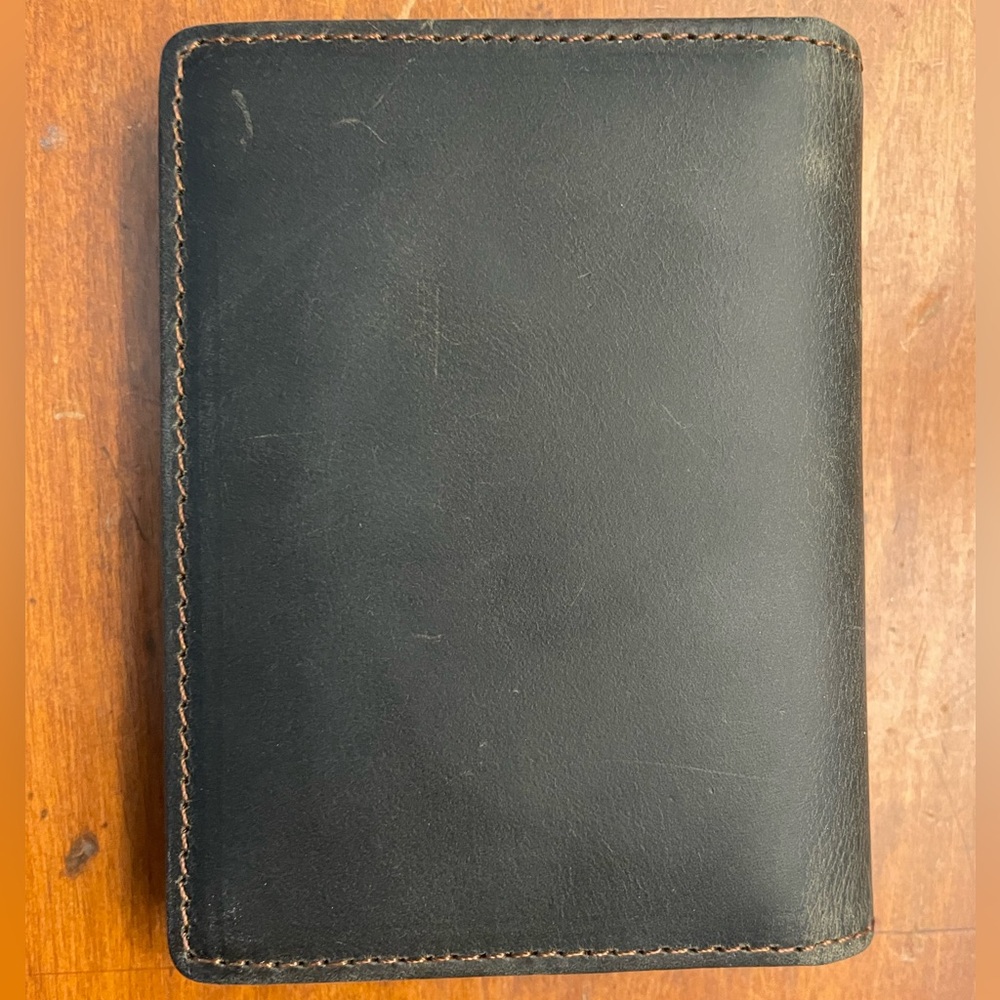 Dark brown leather wallet